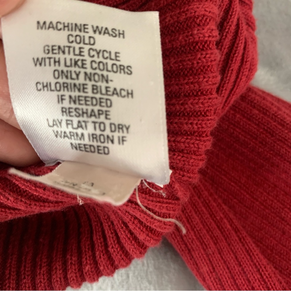 Nordstrom Red Ribbed Women's Sweater 100% cotton - Picture 9 of 12